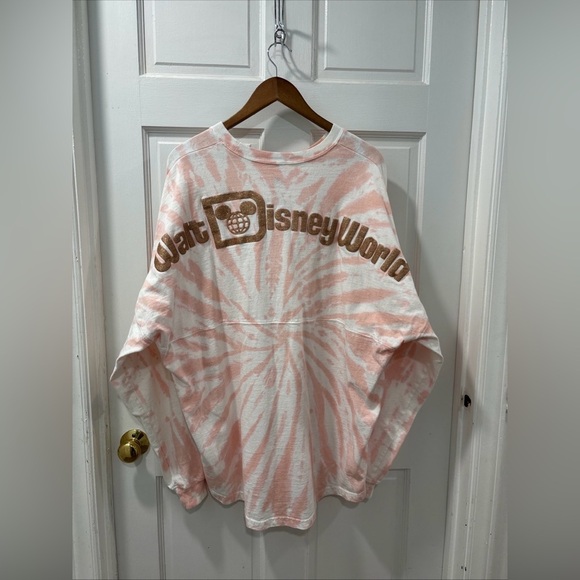Disney World Tops - Walt Disney World Tie Dye Spirit Jersey Size XL Pink/White/Rose Gold Glitter EUC